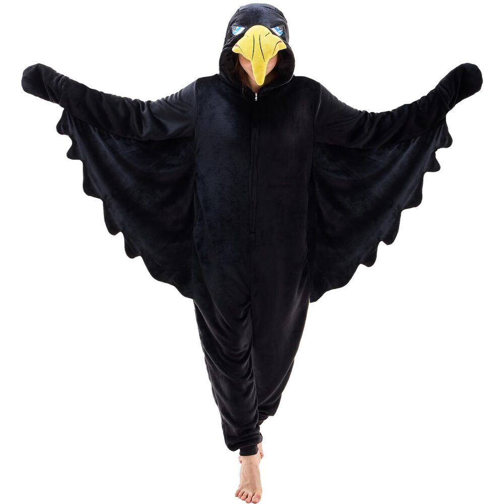 5515 Unisex Adult Crow Onesie Pajamas Animal One Piece Costume Cosplay